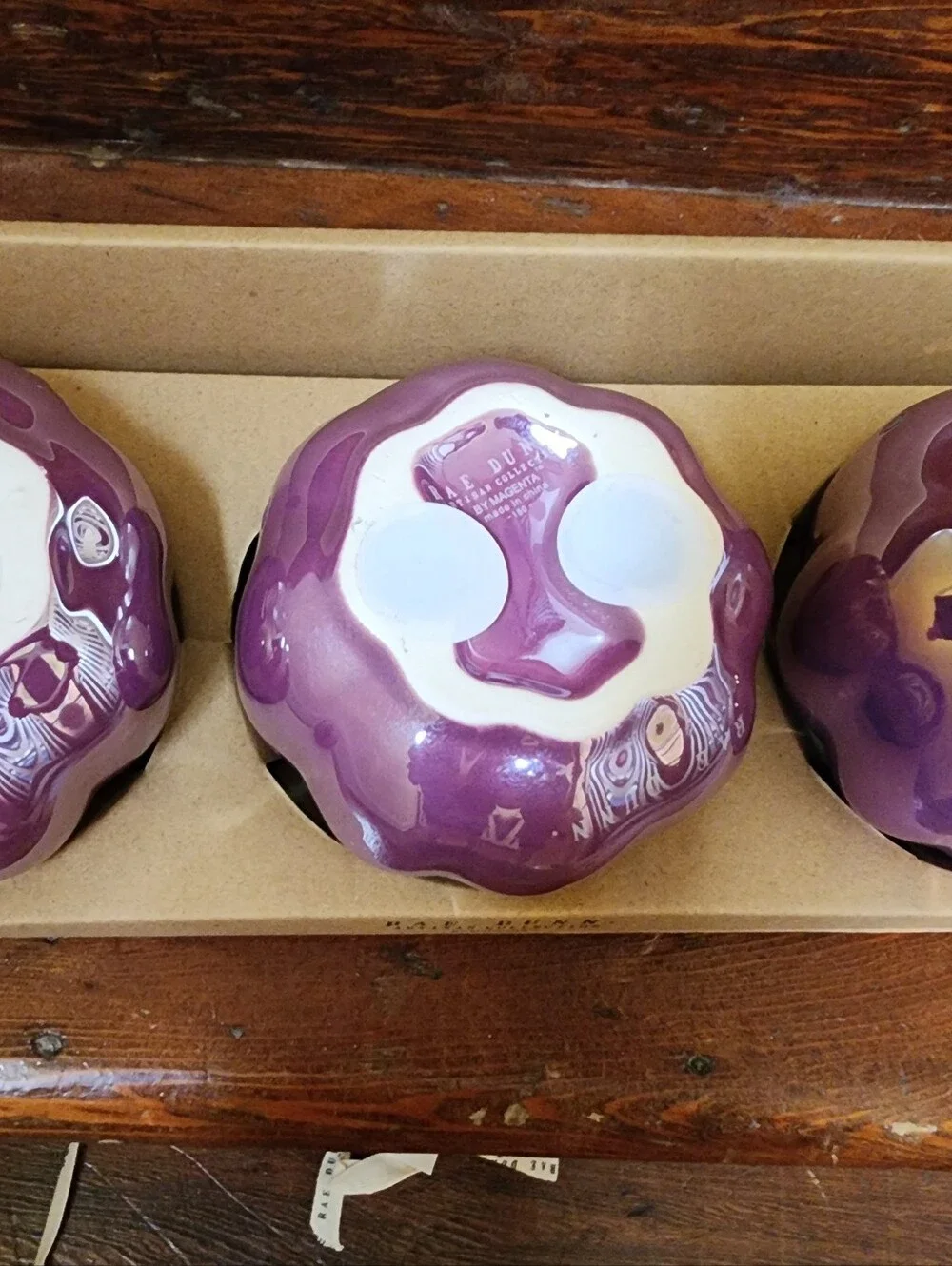 Rae Dunn Purple Ceramic Orb Trio - Glossy Purple Decorative Set